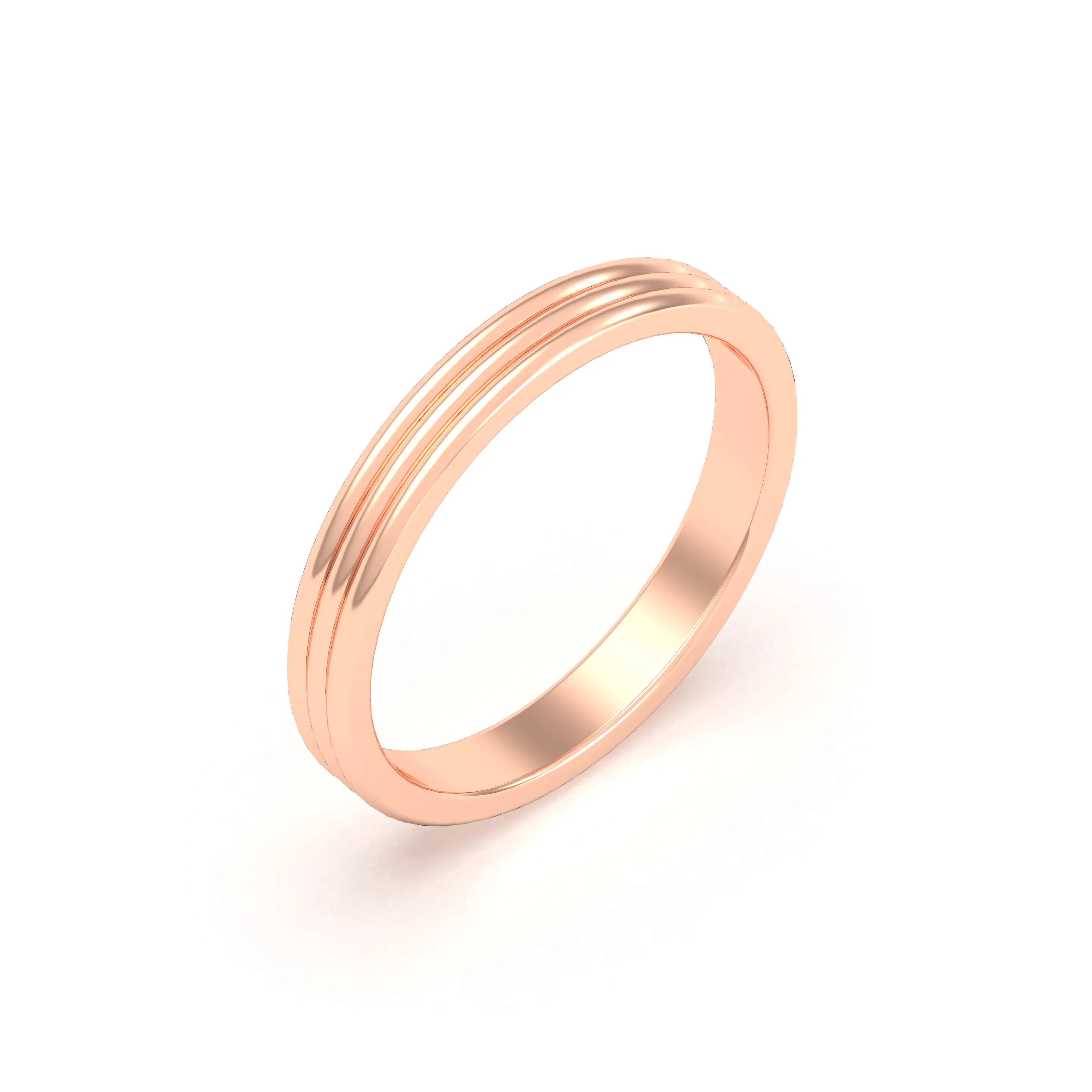Alliance Unisson triple rang en or rose 18 carats