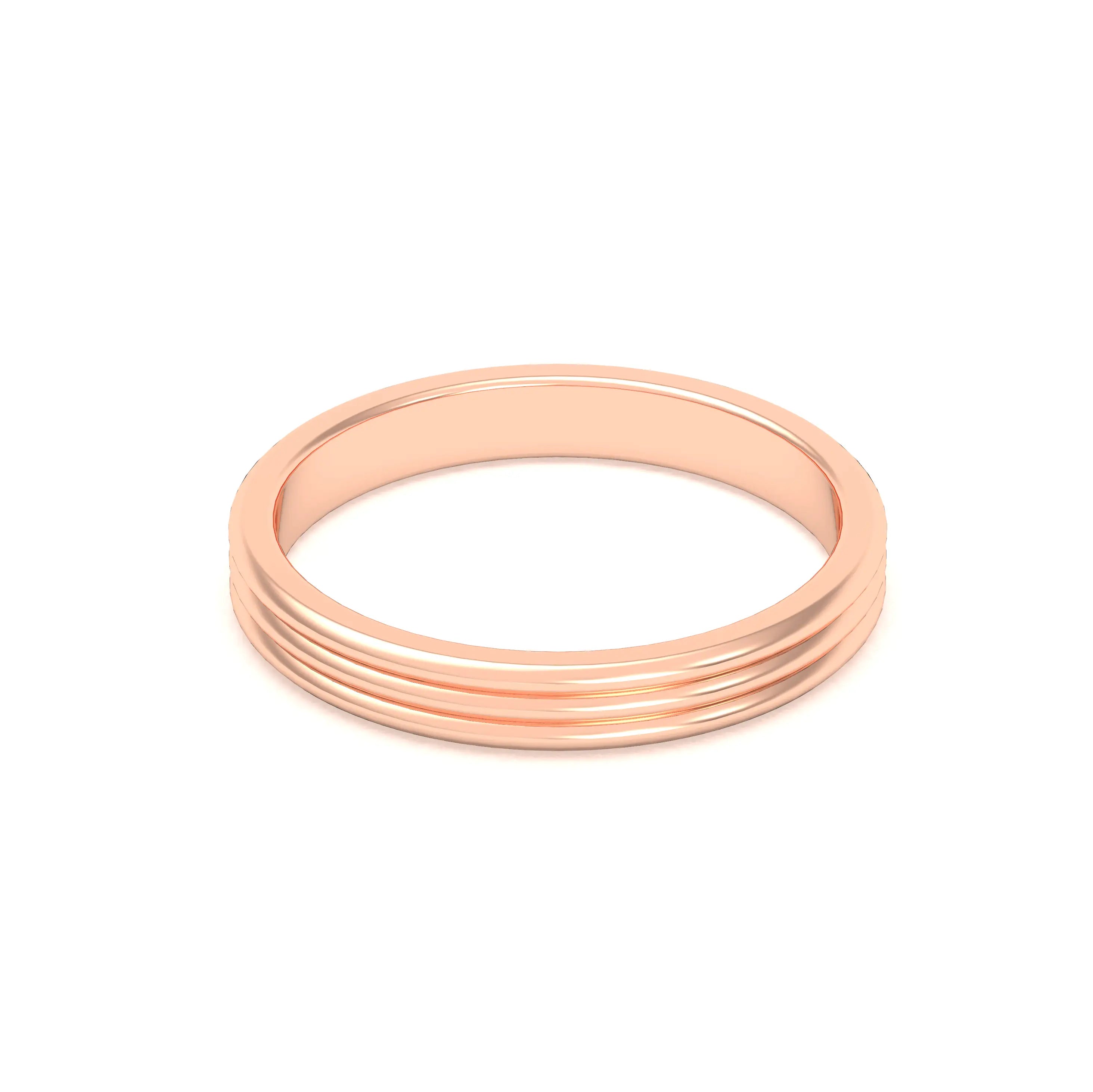 Alliance Unisson triple rang en or rose 18 carats