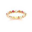 alliance Neva pour femme en or rose 18 carats avec diamants spinelles roses et grenats spessartites