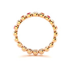 alliance Neva pour femme en or rose 18 carats avec diamants spinelles roses et grenats spessartites