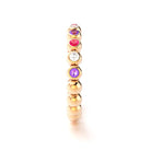 alliance Neva pour femme en or rose 18 carats avec diamants spinelles roses et saphirs violets