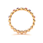 alliance Neva pour femme en or rose 18 carats avec diamants spinelles roses et saphirs violets