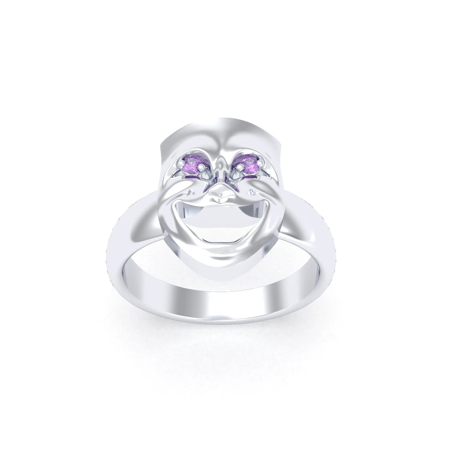 Bague de joaillerie en argent 950, vue de détail, fabriquée à l’atelier Bajoia de Sèvres