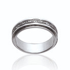 Bague anneau à bande torsadée noircie en acier