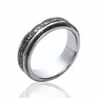 Bague anneau à bande torsadée noircie en acier