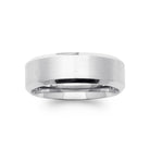 Bague anneau à bords biseautés en acier homme