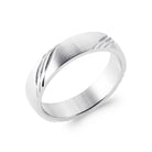 Bague anneau à double rainure oblique en acier homme
