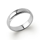 Bague anneau à entailles obliques diamantées en argent 925 rhodié homme