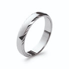 Bague anneau à facettes diamantées en argent rhodié