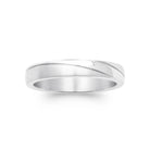 Bague anneau à gorge centrale en acier homme