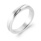Bague anneau à gorge centrale en acier homme