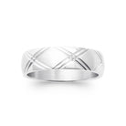 Bague anneau à motif croisé gravé en acier homme