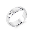 Bague anneau à motif croisé gravé en acier homme