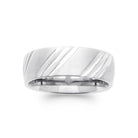 Bague anneau à rainures obliques en acier homme