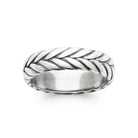 Bague anneau à tresse oblique en argent 925 homme