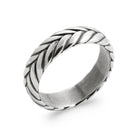 Bague anneau à tresse oblique en argent 925 homme