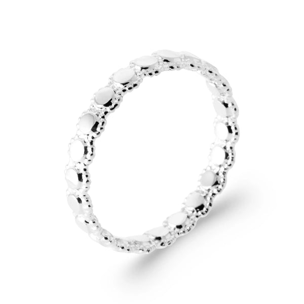 Bague anneau ajouré de petits ovales en argent 925 rhodié