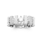 Bague anneau de barrettes et zircons en argent 925