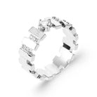 Bague anneau de barrettes et zircons en argent 925