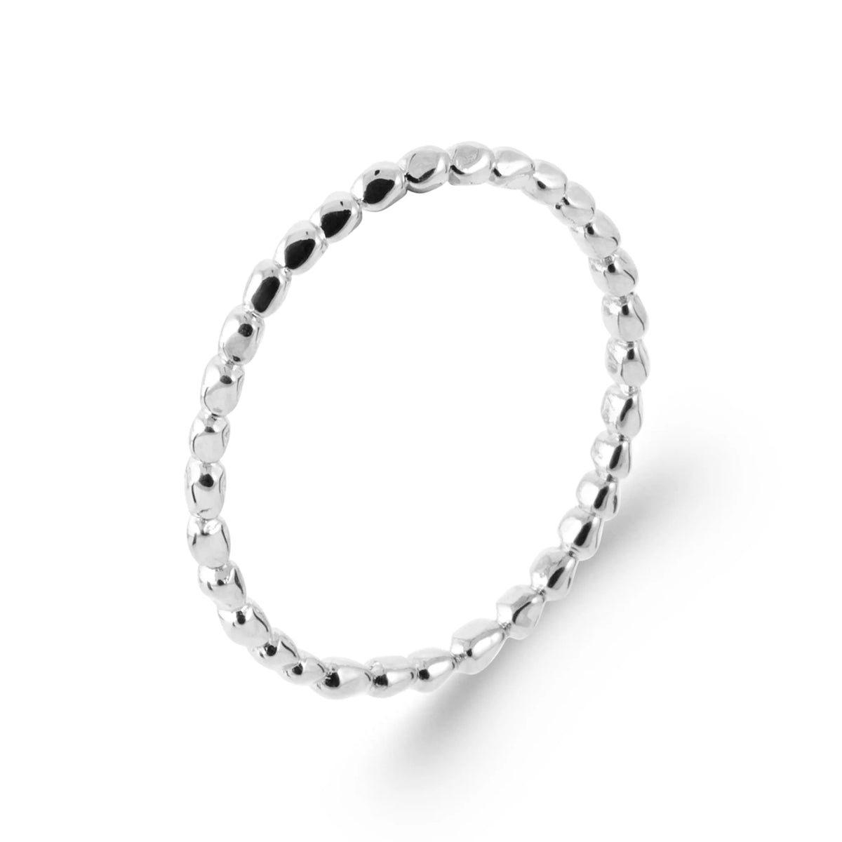 Bague anneau de billes en argent 925 rhodié