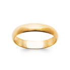 Bague anneau bombé lisse en plaqué or vu de profil