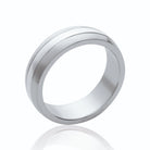 Bague anneau brossé à bords biseautés en acier