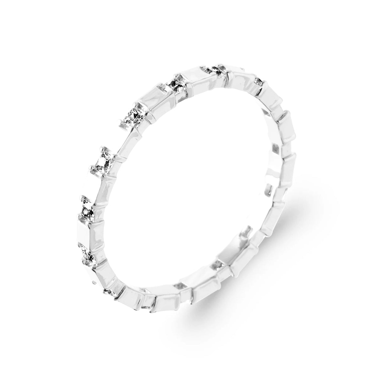 Bague anneau constellation d’étoiles et zircons en argent 925