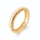 Bague anneau côtelé à nervures verticales effet soufflet en plaqué or