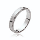 Bague anneau fin à bords diamantés en argent 925 rhodié homme