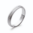 Bague anneau fin à frise diamantée en argent 925 rhodié homme