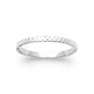 Bague anneau fin facetté en argent 925 rhodié