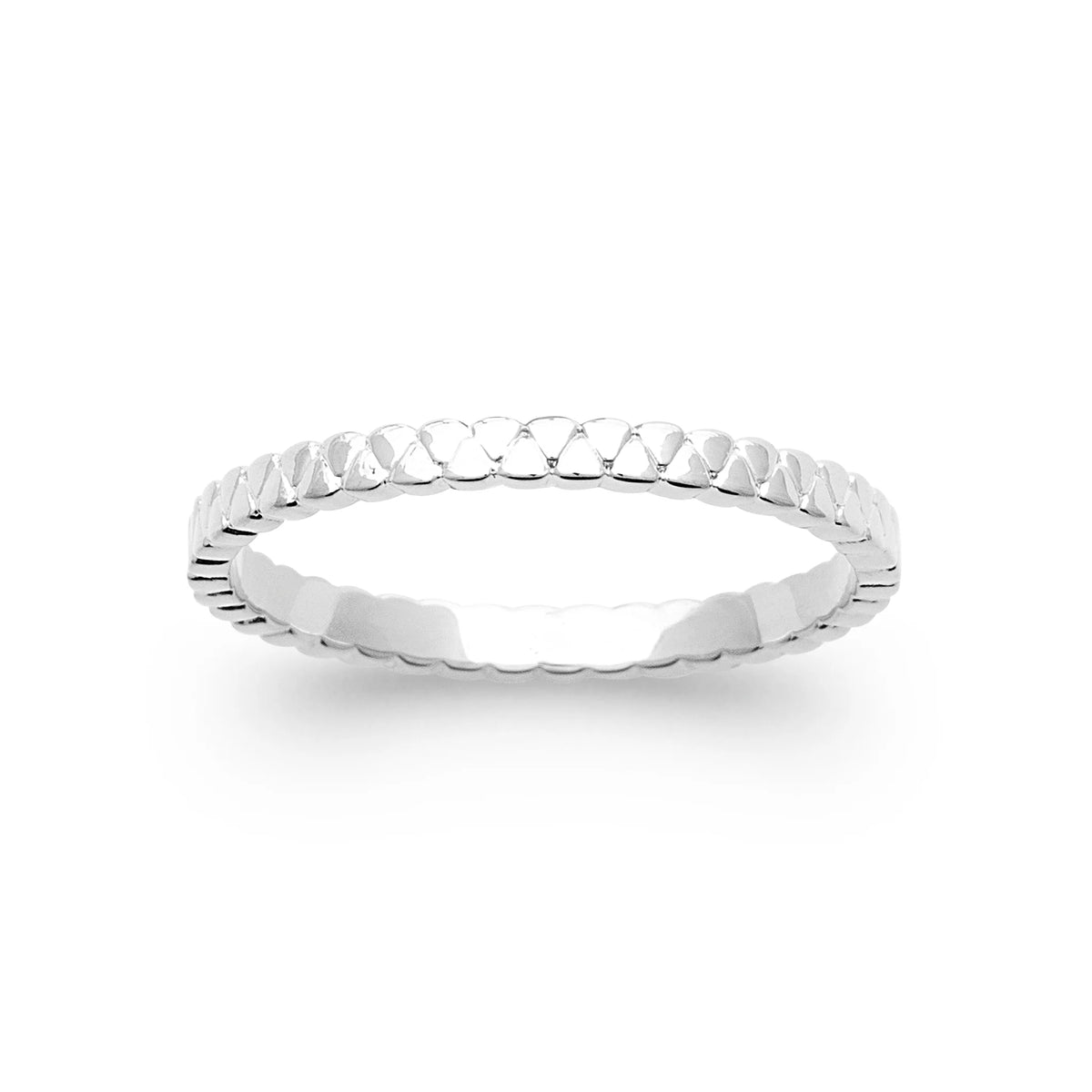 Bague anneau fin facetté en argent 925 rhodié