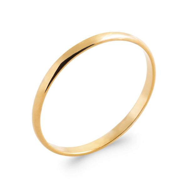 Bague anneau fin lisse en plaqué or