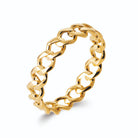 Bague anneau fin maille gourmette en or poli en plaqué or