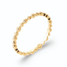 Bague anneau fin navettes polies et billes d’or alternées en plaqué or