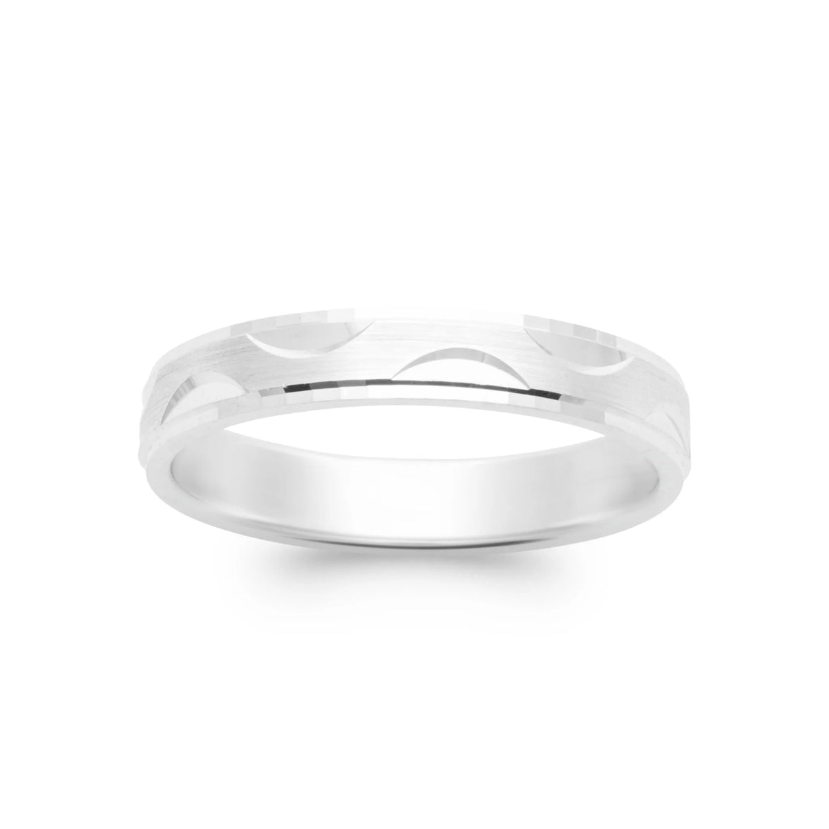 Bague anneau à gradin décalé en argent 925 rhodié