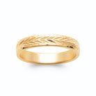 Bague anneau jonc gravé d’une frise d’épis en chevrons en plaqué or