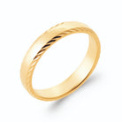 Bague anneau jonc plat poli à ciselures diagonales en plaqué or