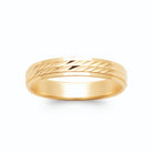Bague anneau jonc plat à frise centrale effet corde en plaqué or