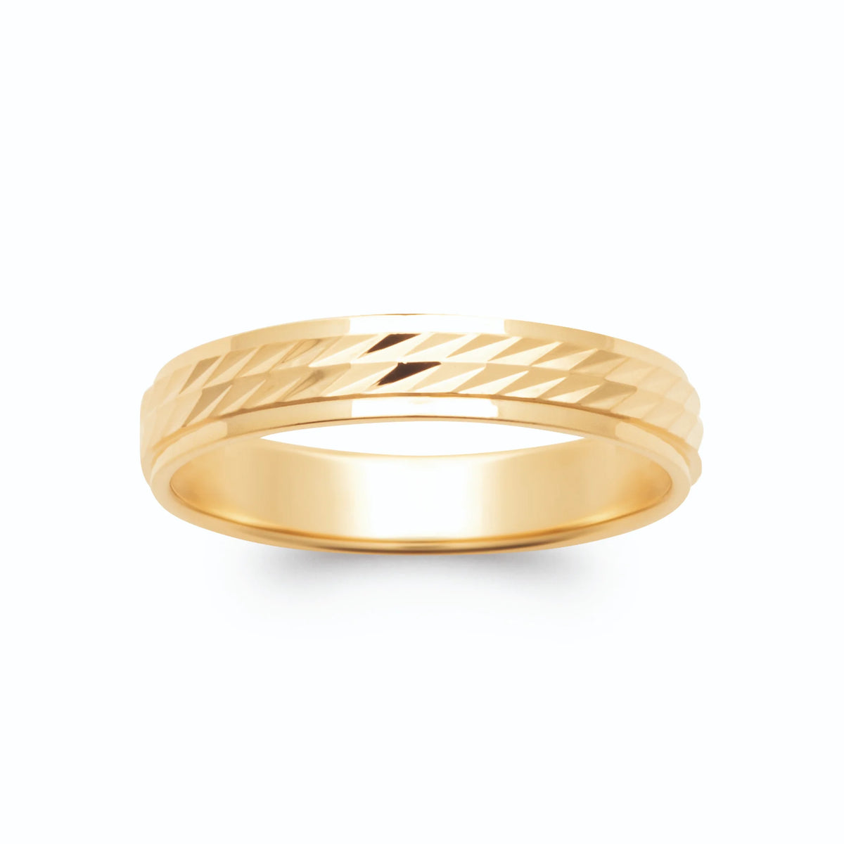 Bague anneau jonc plat à frise centrale effet corde en plaqué or