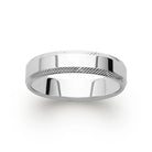 Bague anneau large à bords diamantés en argent 925 rhodié homme vu de profil