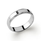 Bague anneau large à bords diamantés en argent 925 rhodié homme