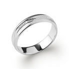 Bague anneau large à frise diamantée en argent 925 rhodié homme
