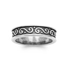 Bague anneau large à volutes en argent 925 homme vu de profil