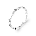 Bague anneau de losanges sertis de zircons en argent 925