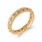 Bague anneau de maillons carrés bordés de grains d’or en plaqué or