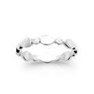 Bague anneau de pastilles ovales en argent 925 rhodié, vue de face