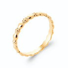 Bague anneau perlé de billes d’or alternées en plaqué or