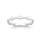 Bague anneau perlé de grains ovales en argent 925 rhodié