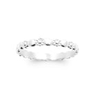 Bague anneau perles et disques alternés en argent 925 rhodié